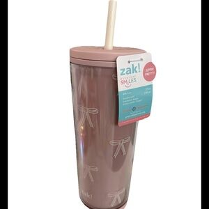 Zak! Designs Pink Tumbler with Straw